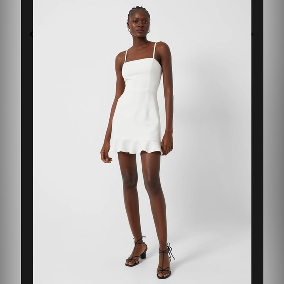 NEW FRENCH CONNECTION- Whisper Frill Hem Dress - Picture 3 of 7